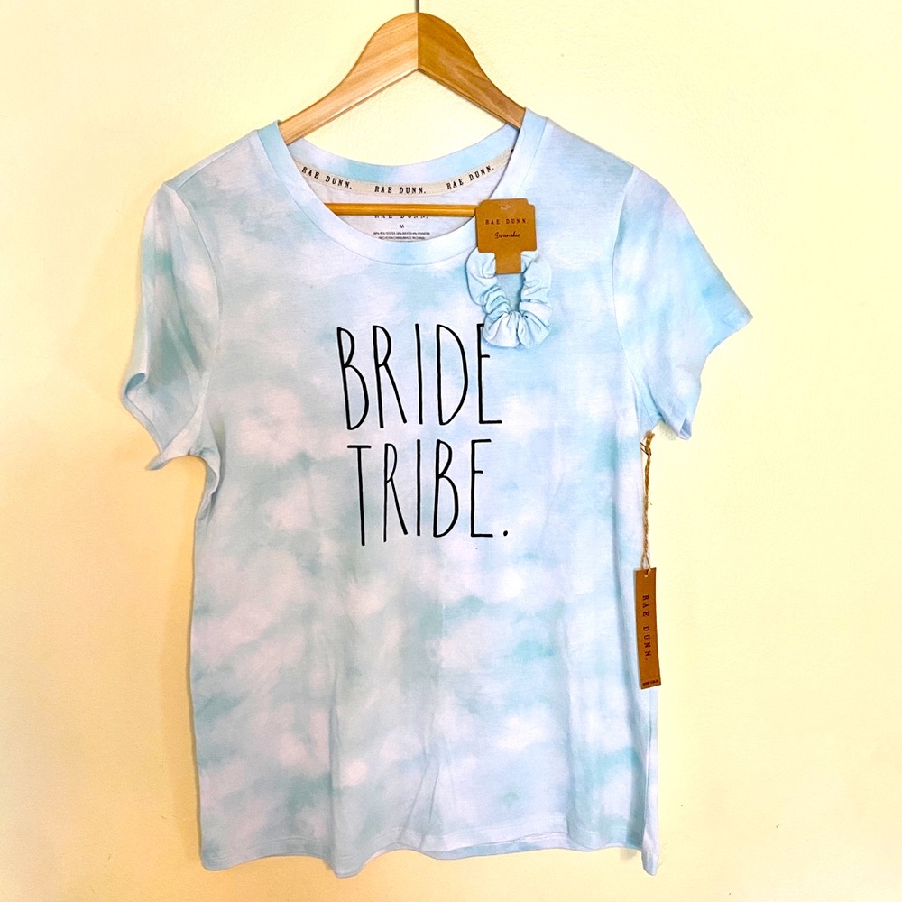 NWT Rae Dunn Bride Tribe Tie Dye Tee Shirt & Scrunchie M